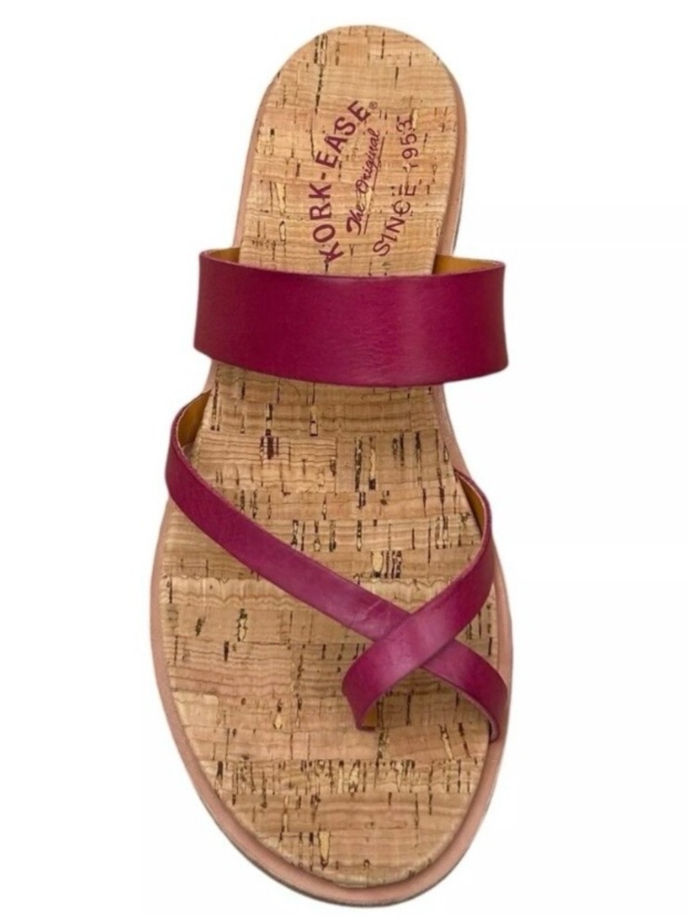 🌸 Kork-Ease Belinda Women's Wine Red Cork Slide Sandal